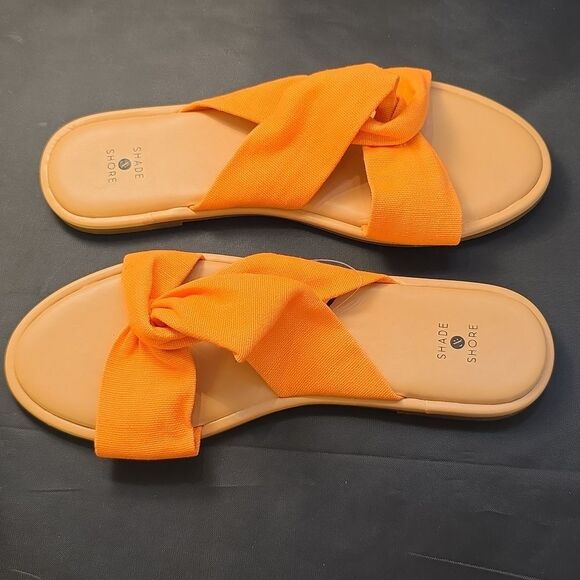 BRAND NEW SHADE& SHORE CRISSCROSS SLIDE SANDAL. G1 - Picture 6 of 14